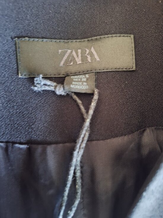 ZARA Black Blazer Midi Dress Size S 100% Viscose  Tailored Structured NWT - Picture 4 of 7